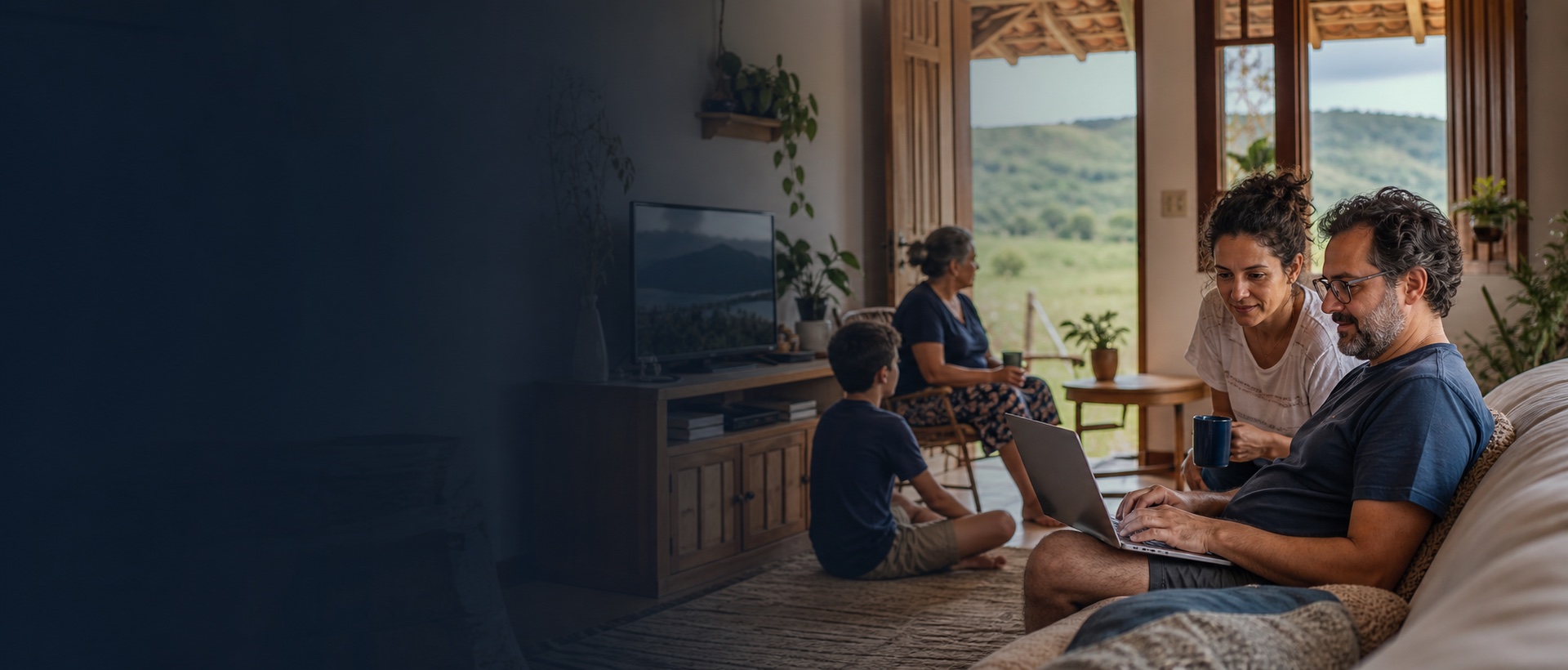 Família da região conectada pela internet